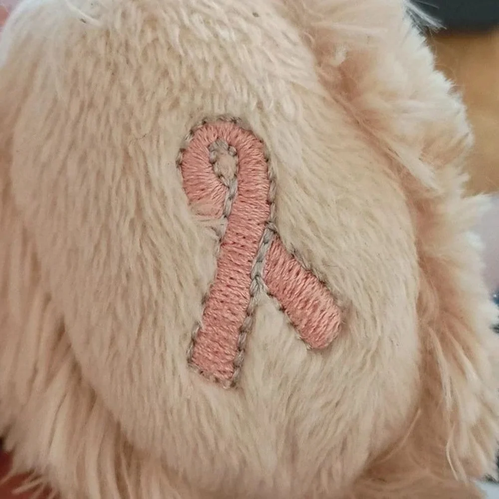 Dressbarn Plush Puppy Dog Tan Pink Bandana 2010 Yellow Lab Retriever Cancer Logo